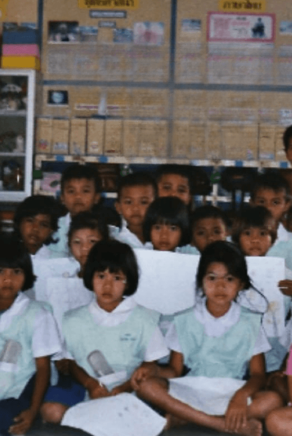 Cherie na escola em Phimai, nordeste da Tailândia